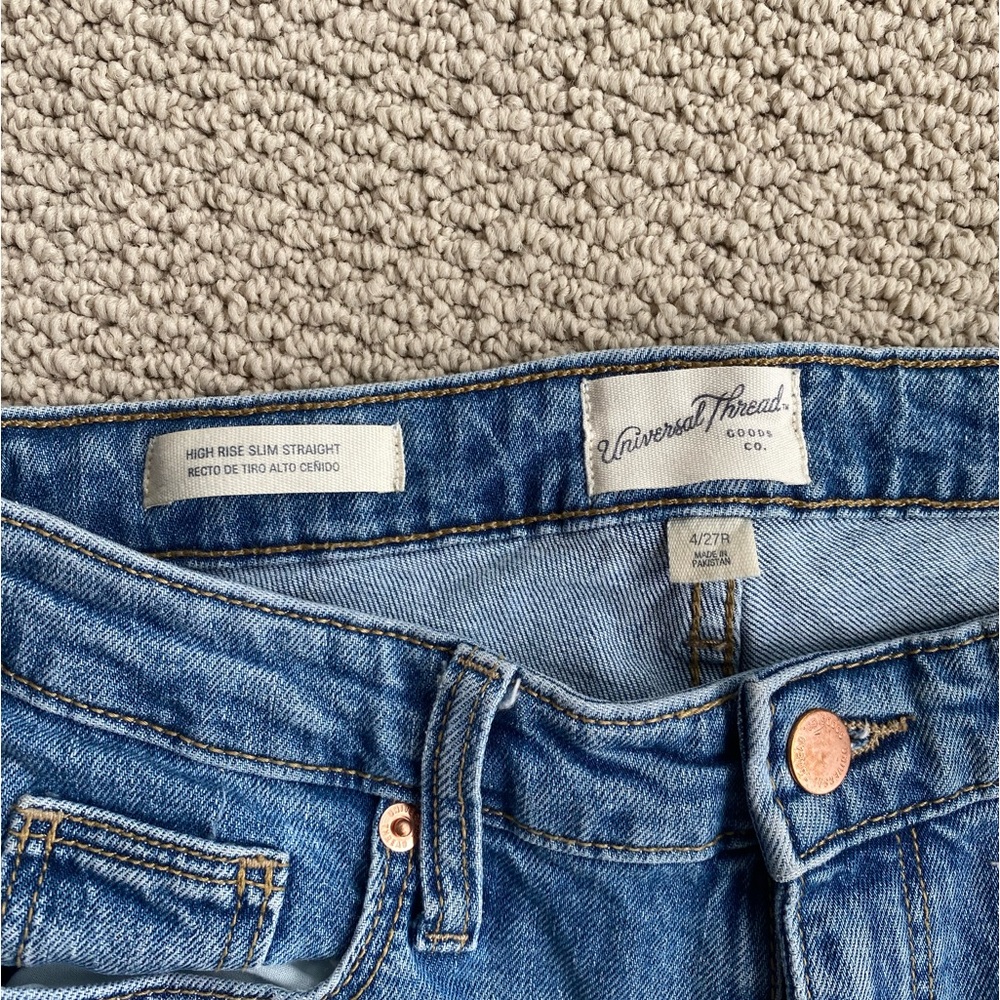 Universal Thread - High rise slim straight leg jean, size 27R